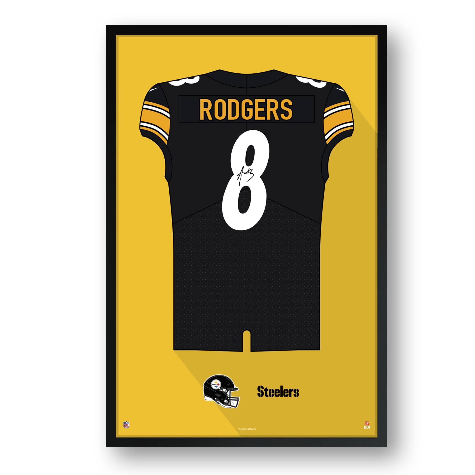 Aaron Rodgers Pittsburgh Steelers 14" x 20" Home Jersey Framed Art Print