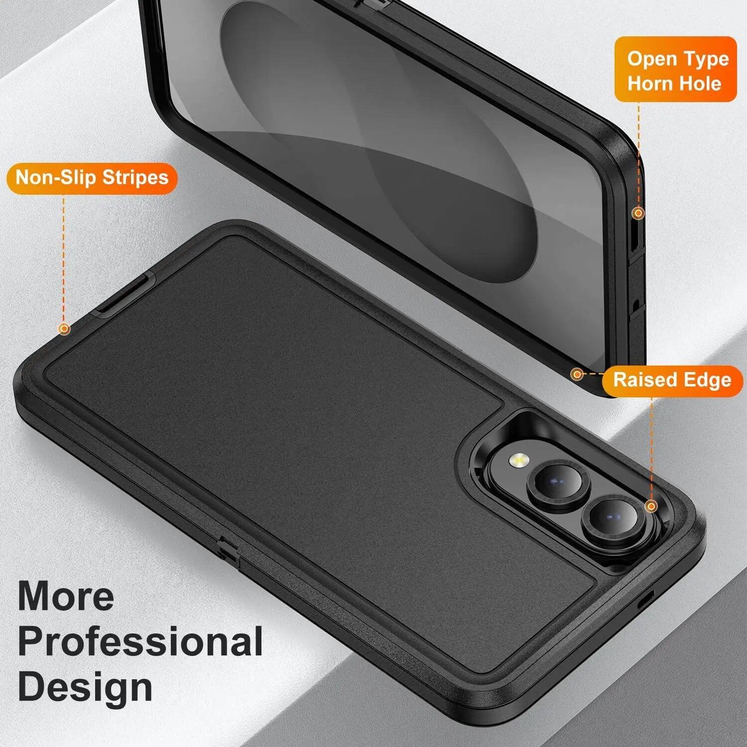 Open Type Horn Hole  
Non-Slip Stripes  
Raised Edge  
More Professional Design