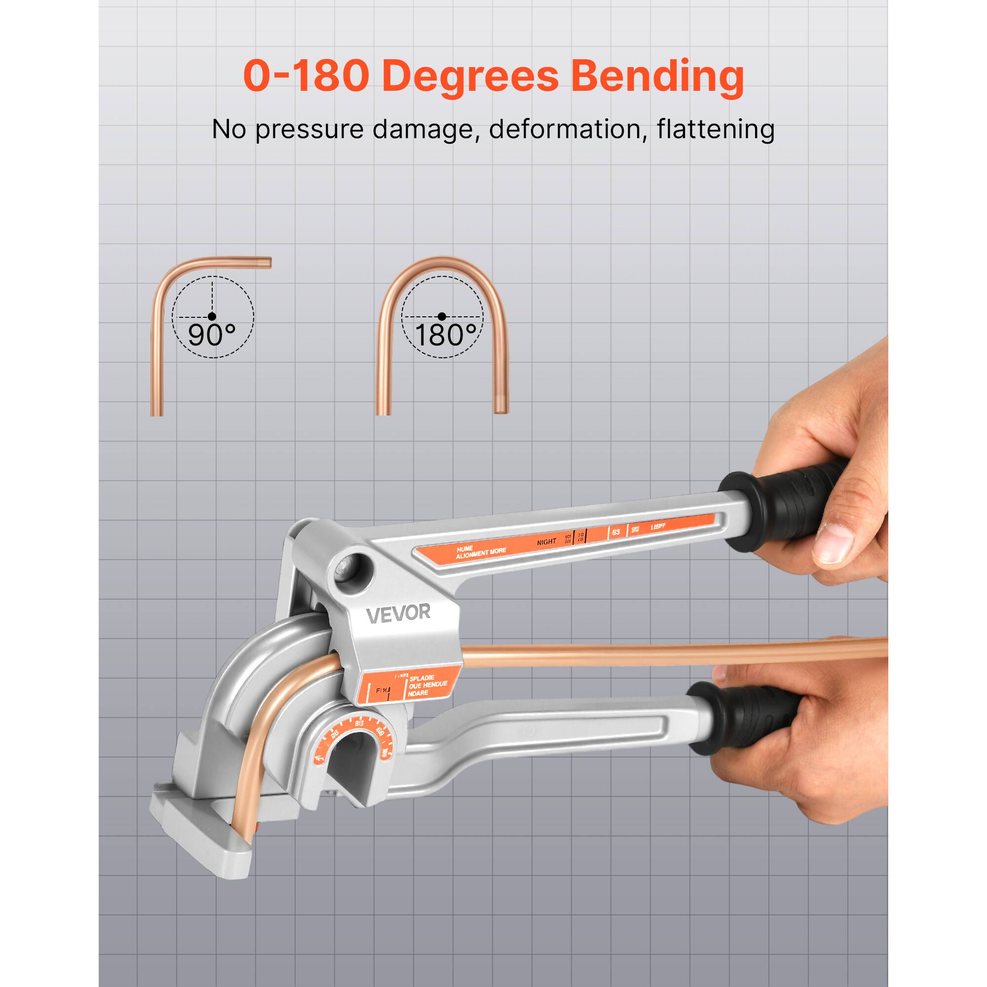 0-180 Degrees Bending  
No pressure damage, deformation, flattening