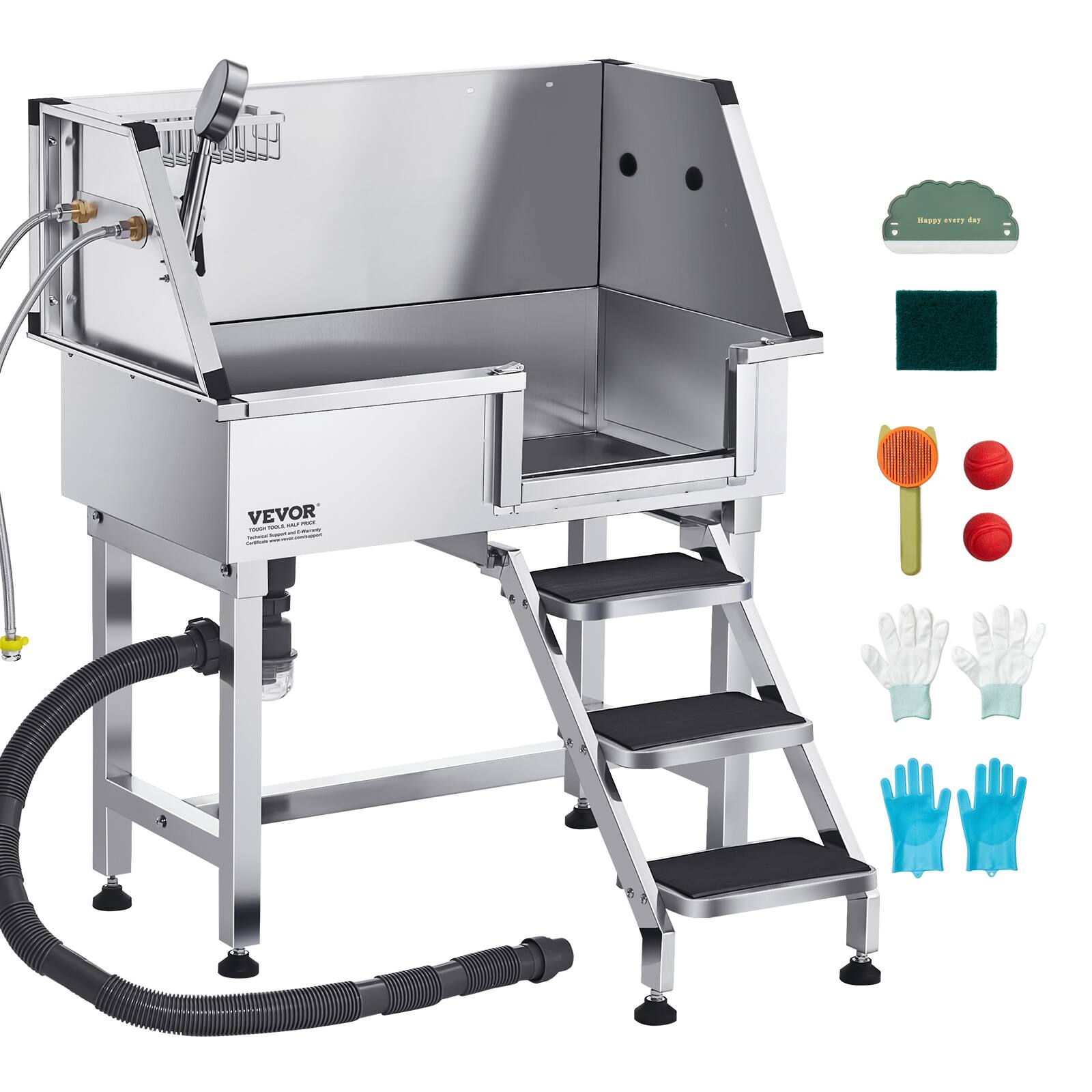 VEVOR  
Professional Deep Fryer  
Heavy Duty Commercial Fryer  
100L Capacity  
304 Stainless Steel  
Adjustable Temperature Control  
Safety Lock  
Easy to Clean  
Efficient Oil Filtration System  
Durable Construction  
Perfect for Restaurants, Cafes, and Bakeries  

Happy every day