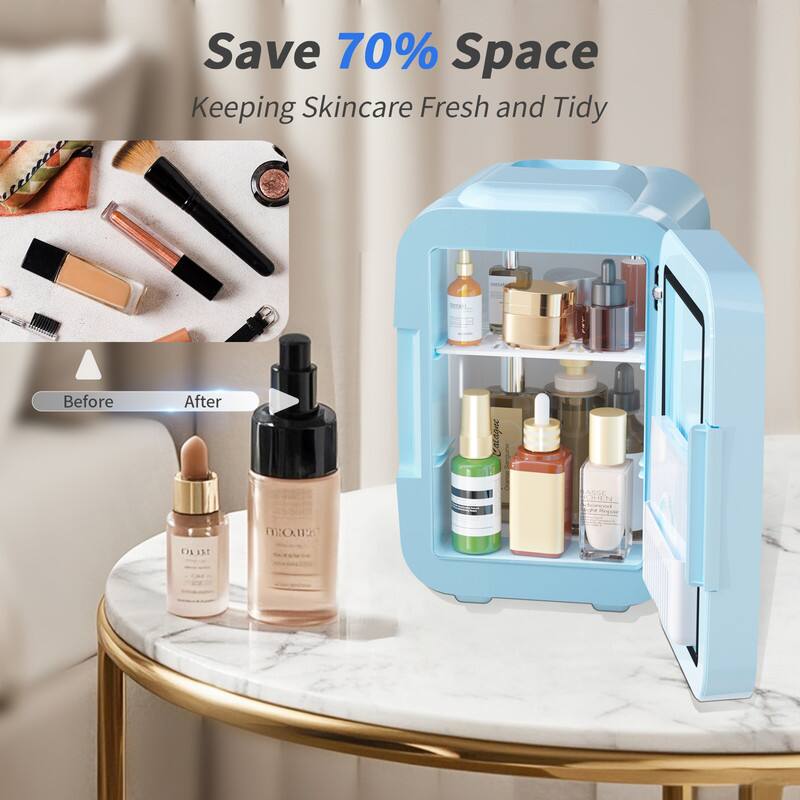 Save 70% Space  
Keeping Skincare Fresh and Tidy  

Before  
After