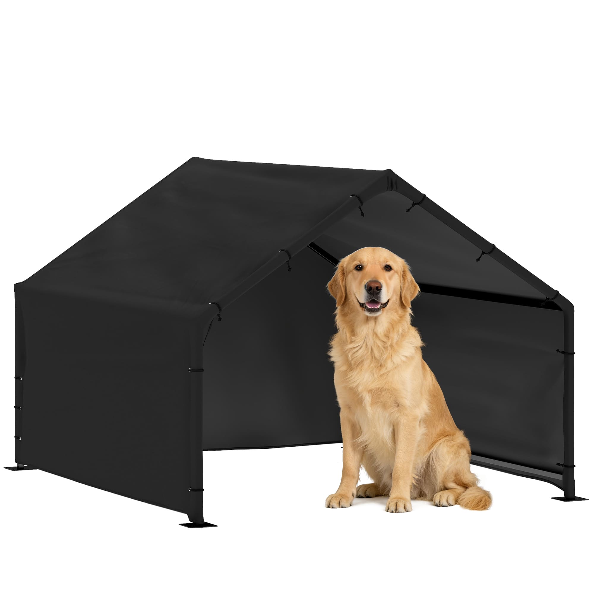 Pawhut - Shade Shelter Outdoor, Dog House Outside with Canopy - Black price history on PriceWatchPro