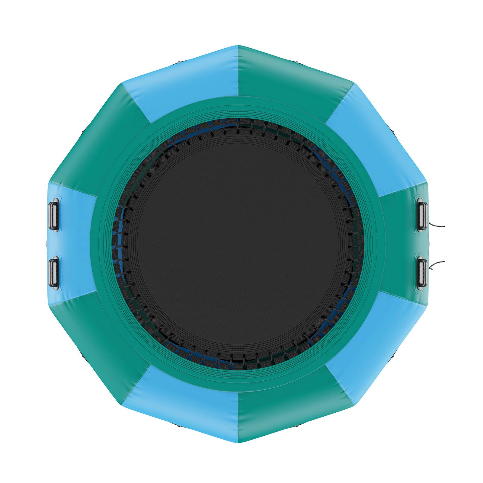 Alt View 5. VEVOR - Inflatable Water Bouncer, 10ft Recreational Water Trampoline, Portable Bounce Swim Platform with 3-Step Ladder - Blue, green.