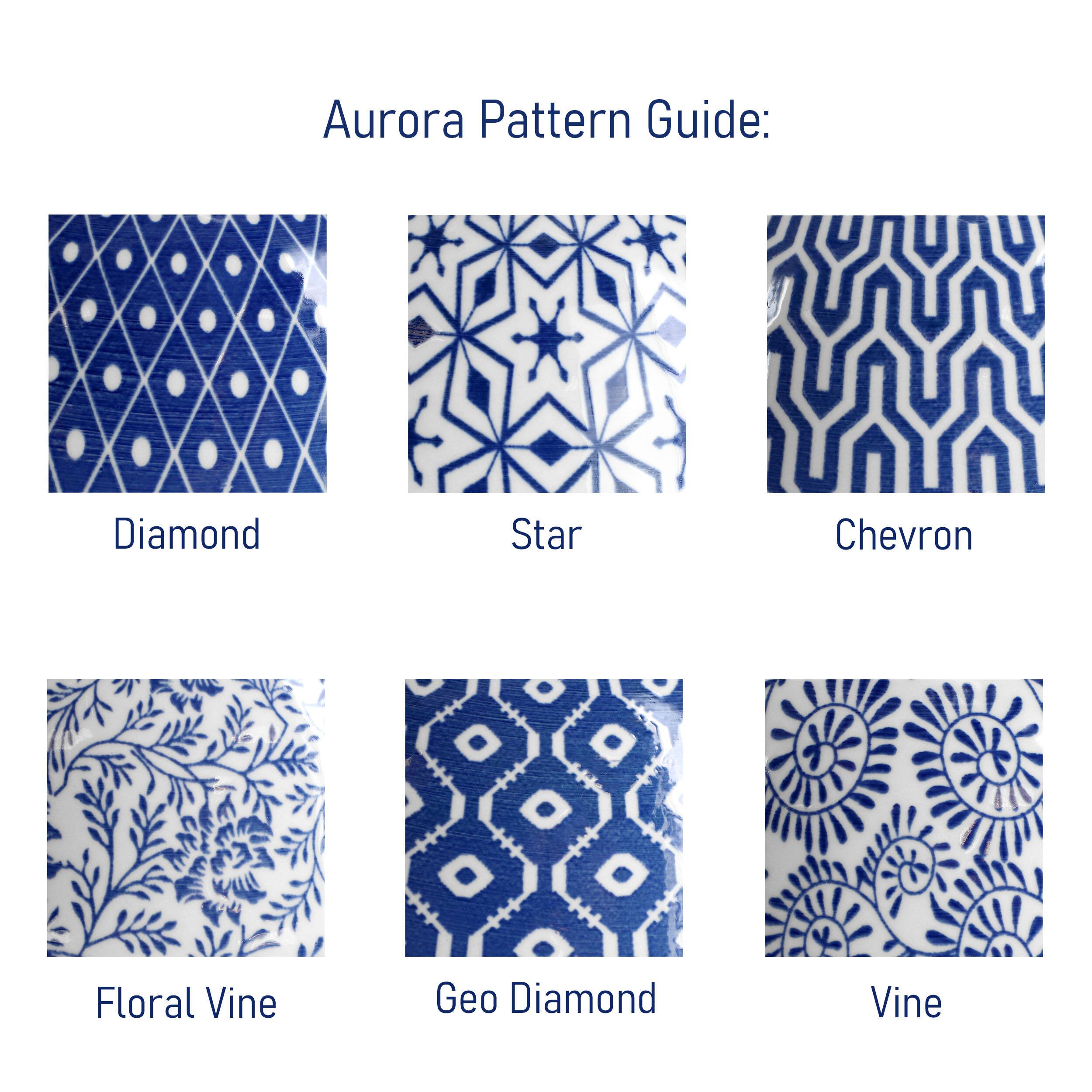 Aurora Pattern Guide: Diamond Star Chevron Floral Vine Geo Diamond Vine
