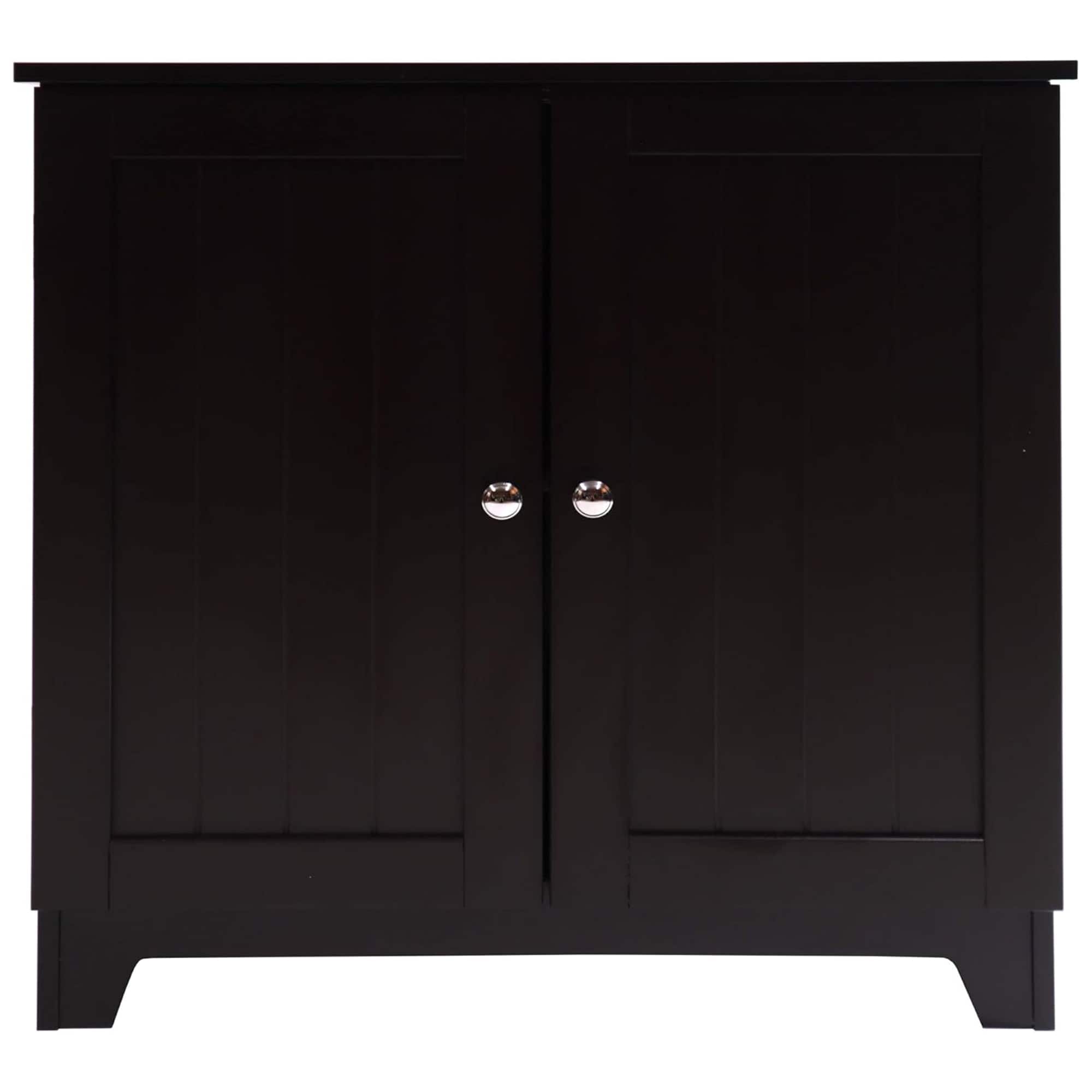 Redmon - Contemporary Double Door Cabinet, Modern Wooden Furniture, Espresso - Brown price history on PriceWatchPro