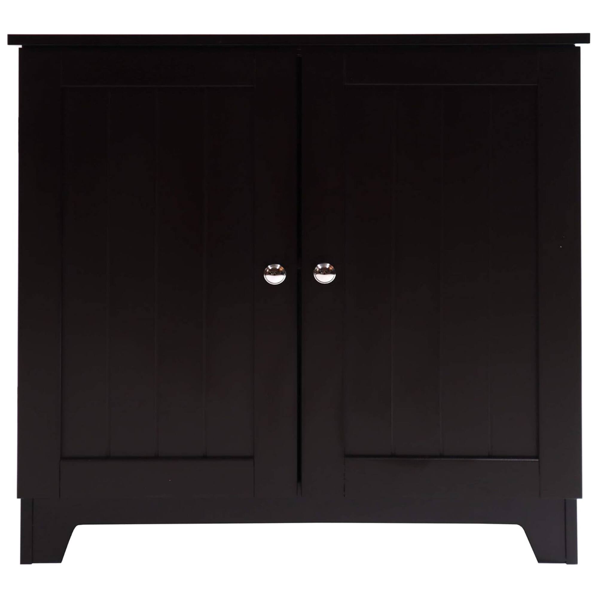 Front. Redmon - Redmon Contemporary Double Door Cabinet, Modern Wooden Furniture, Espresso - Brown.
