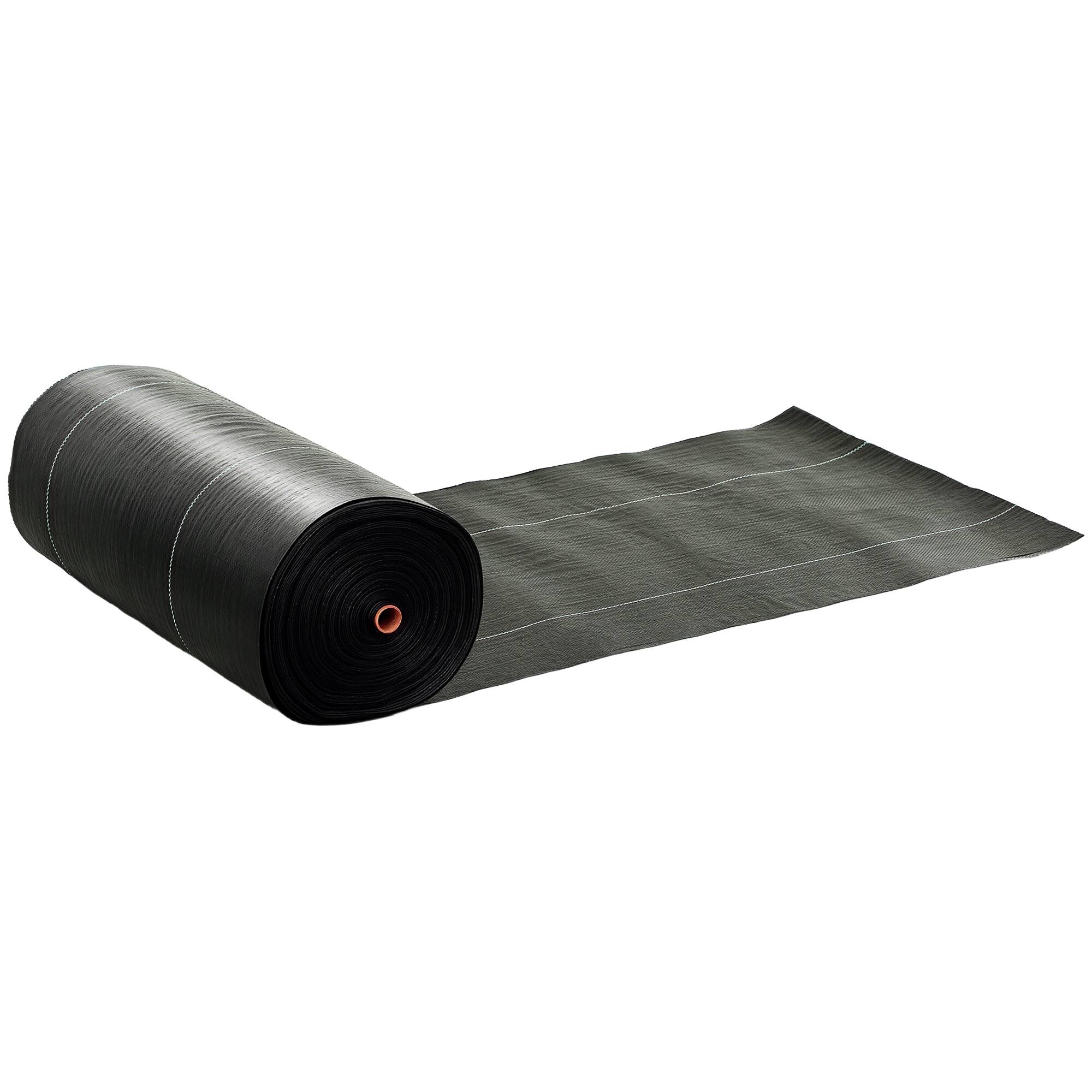 Outsunny - 4FT x 300FT Weed Barrier Landscape Fabric Heavy Duty, 5oz Woven Weed Control Fabric - Black