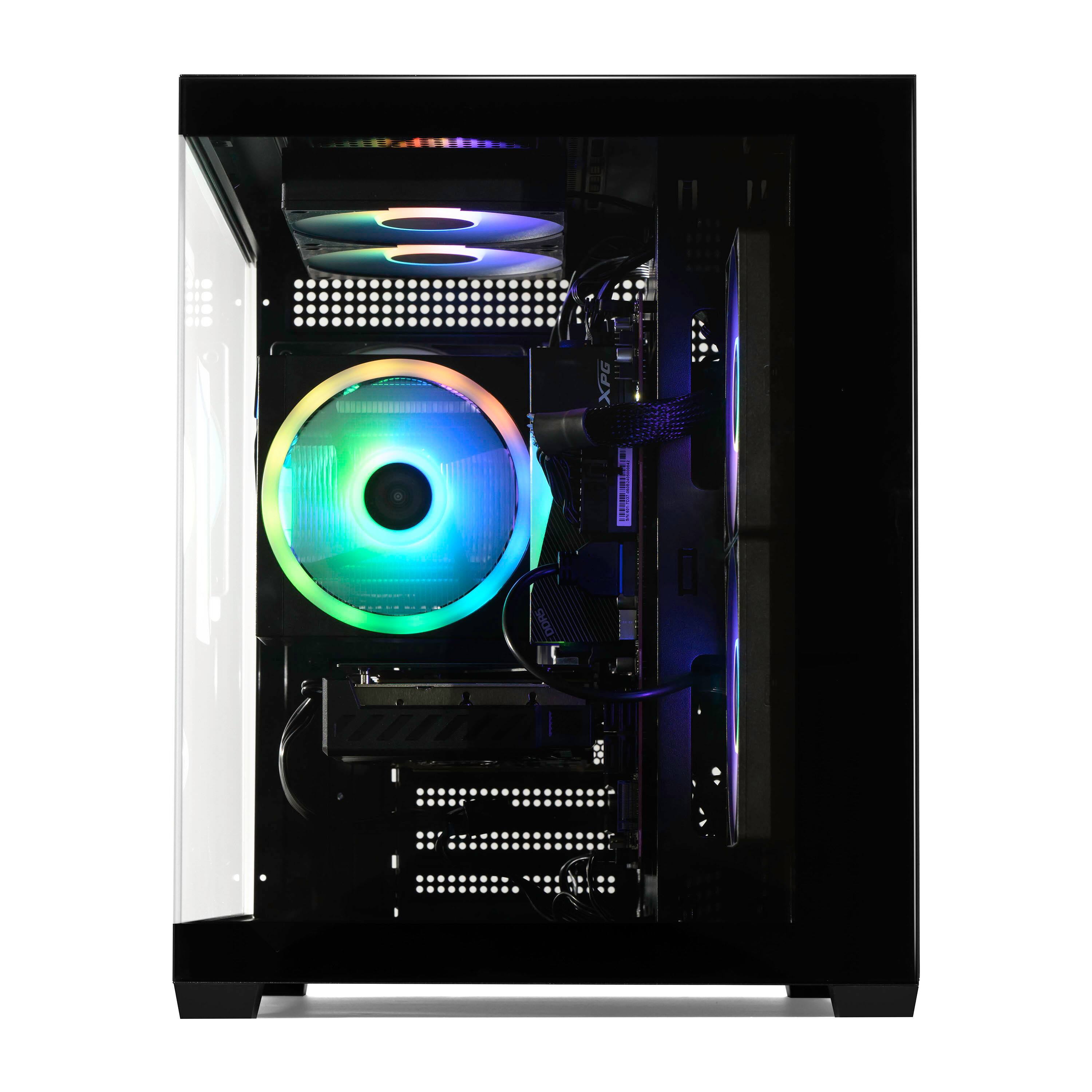 Angle. STORMCRAFT - Gaming PC SIRIUS Intel i7 14700F NVIDIA GeForce RTX 5060 2TB SSD 32GB 6000MHz RGB - Windows 11 Home - Black.