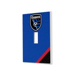 Keyscaper - San Jose Earthquakes Diagonal Stripe Design Single Toggle Lightswitch Plate - Multicolor