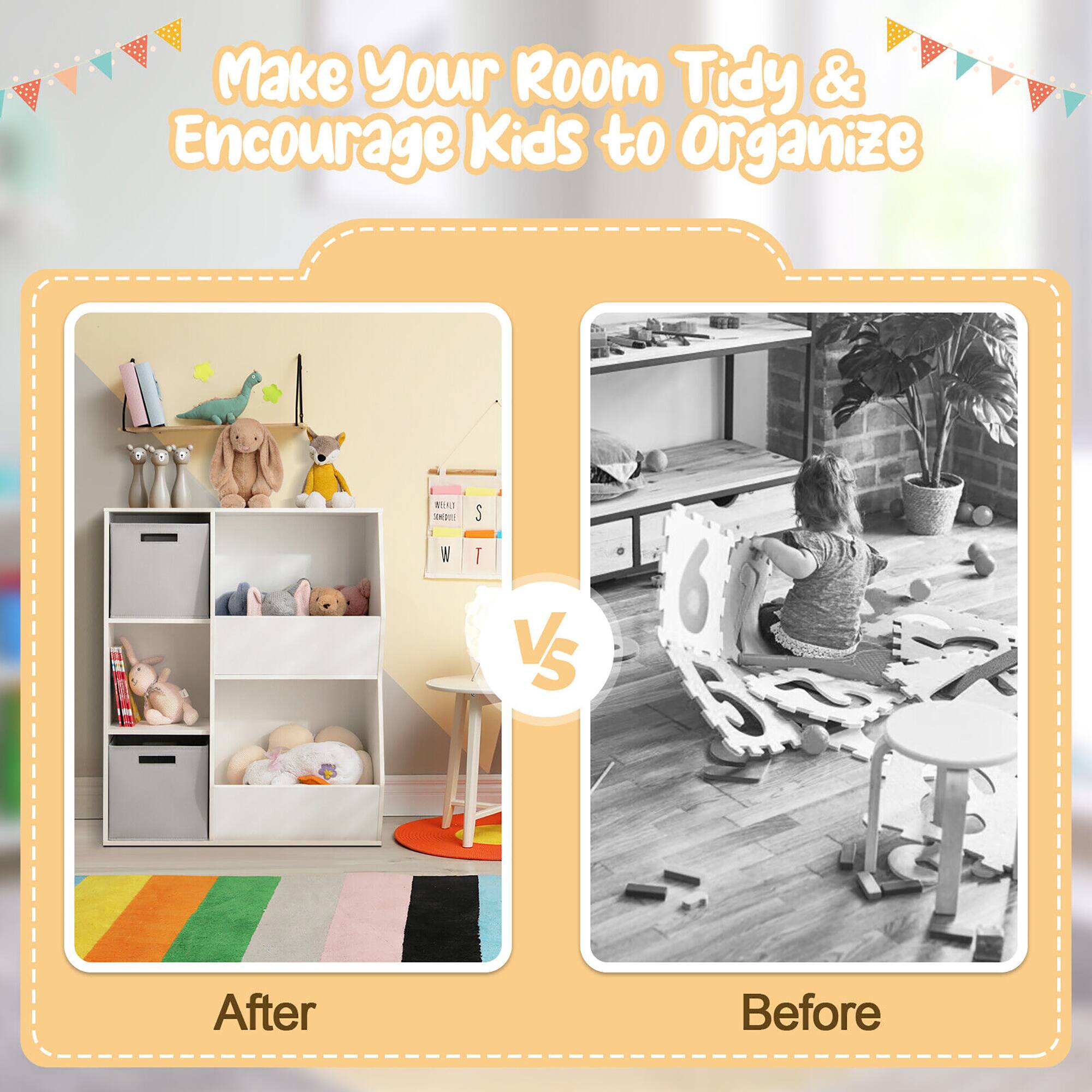 Make Your Room Tidy & Encourage Kids to Organize After Before VS