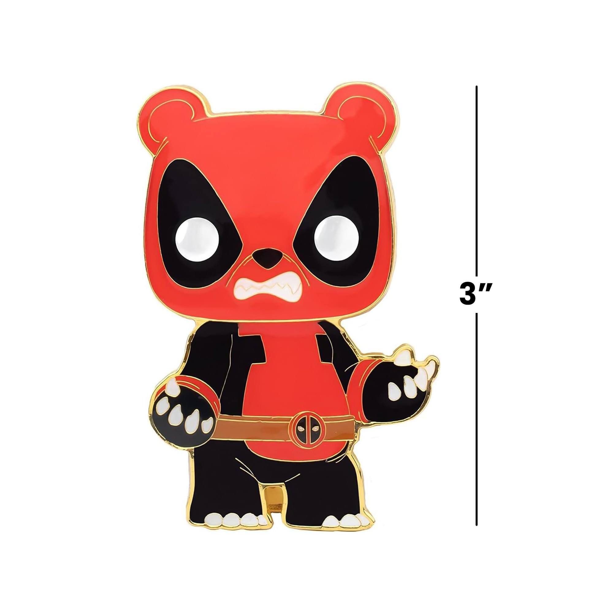 Alt View 3. Marvel - Marvel 3 Inch Funko POP Pin | Panda Deadpool - Red.