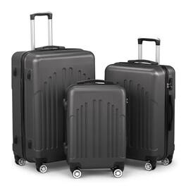 Winado - 20"24"28" Trolley Case 3-Piece ABS Hardside Luggage Suitcase Set with Spinner Wheels & TSA Lock for Travel Business - Dark Gray