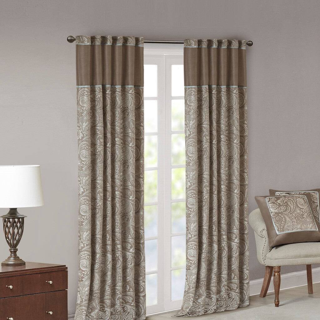 Alt View 2. BreeBe - Jacquard Curtain Panel Pair(2 Pcs Window Panels) - Multicolor.