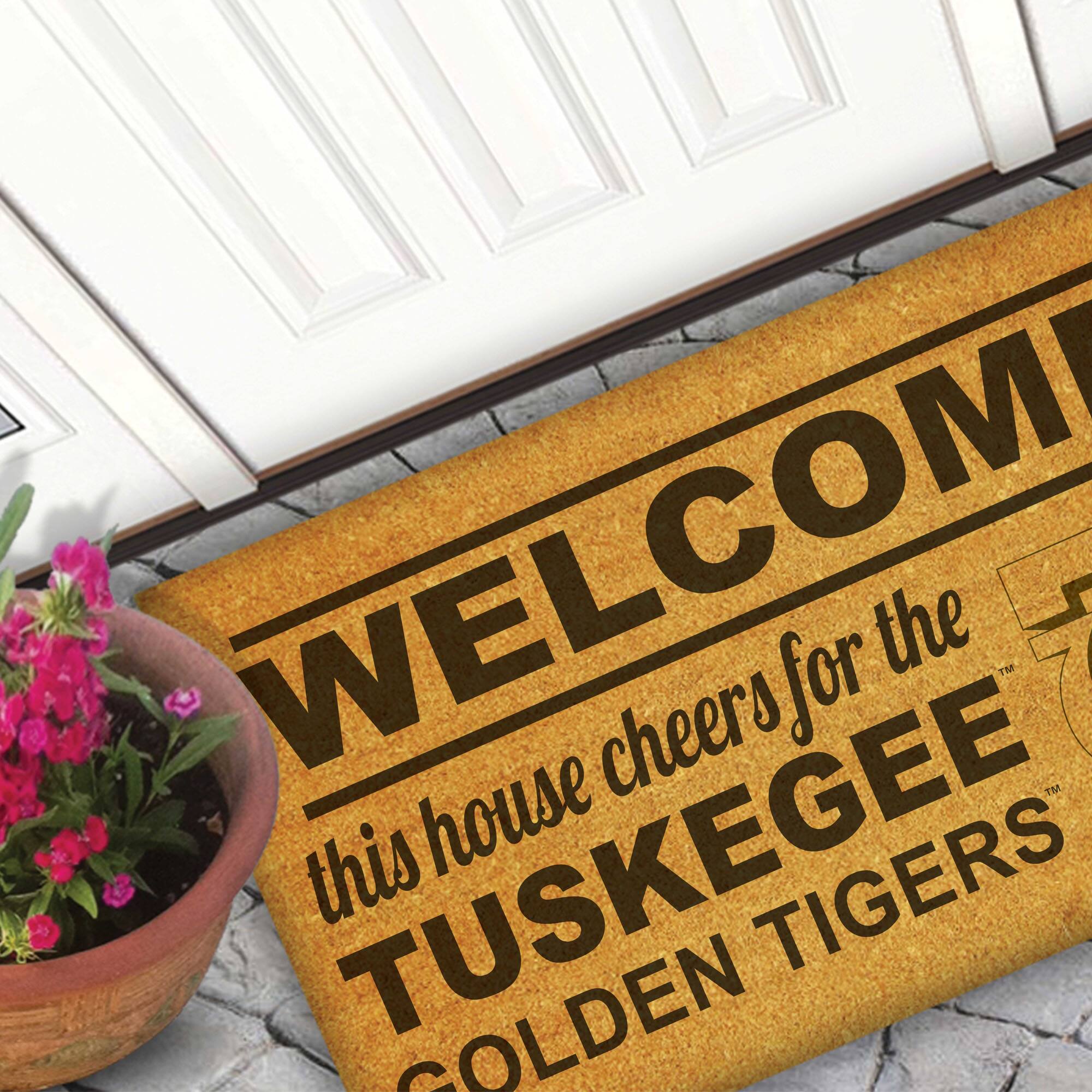 WELCOME  
this house cheers for the  
TUSKEGEE  
GOLDEN TIGERS