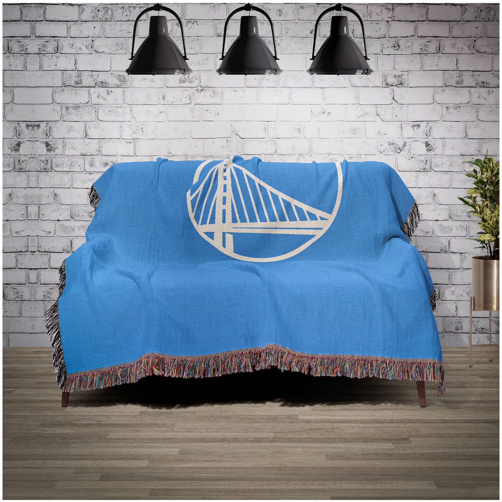 Alt View 1. Chad & Jake - Golden State Warriors Woven Blanket - Blue.
