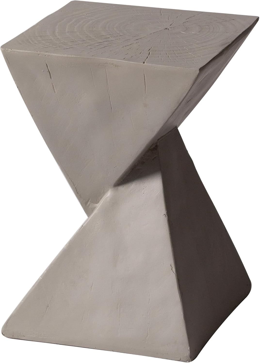Alt View 2. LeisureMod - Glint Modern Twisted Side Table, Fiberstone Indoor/Outdoor End Table, Stool or Plant Stand - Grey.
