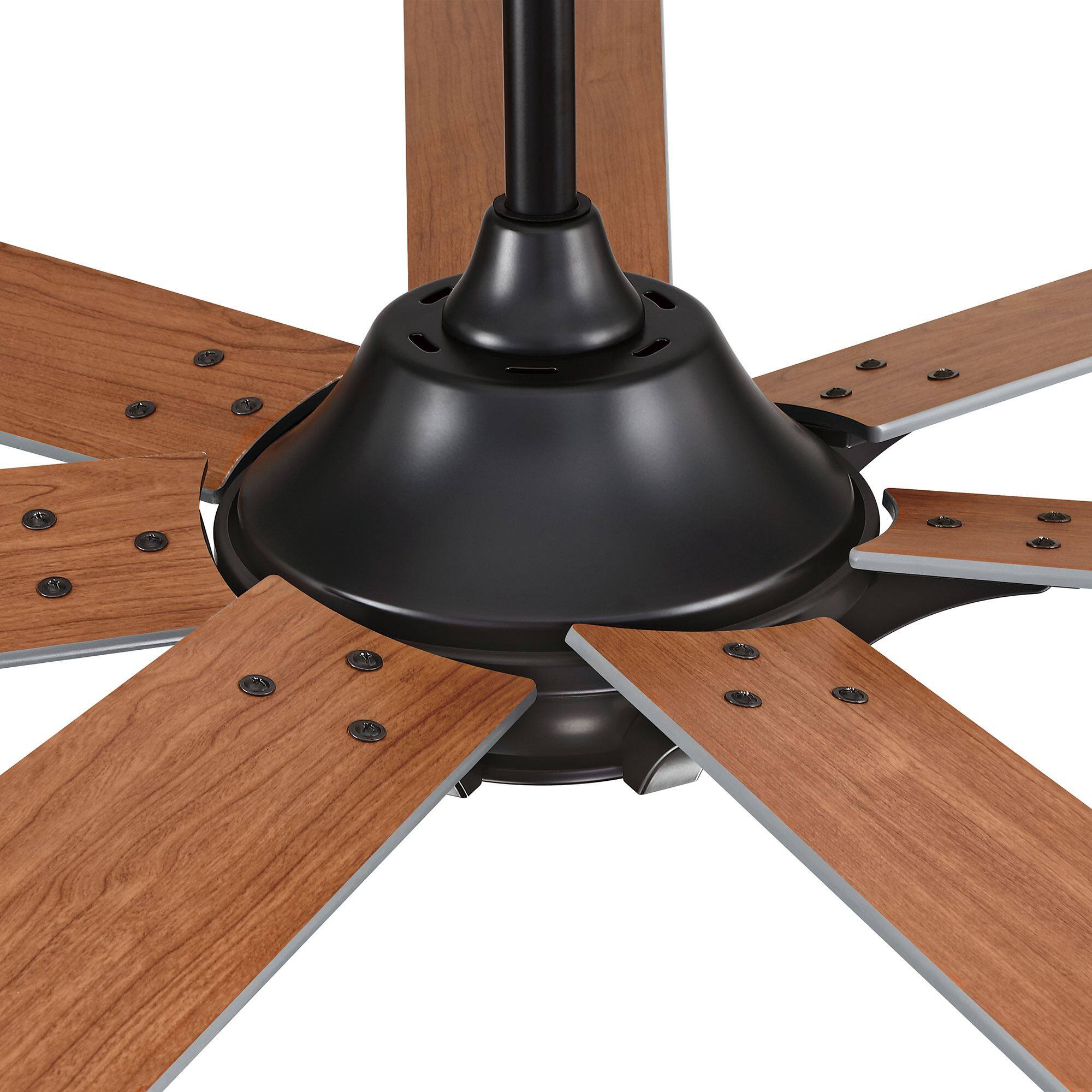 Alt View 5. Parrot Uncle - 72 in. Matte Black Industrial Reversible Blades Ceiling Fan with Remote without Light - Black.