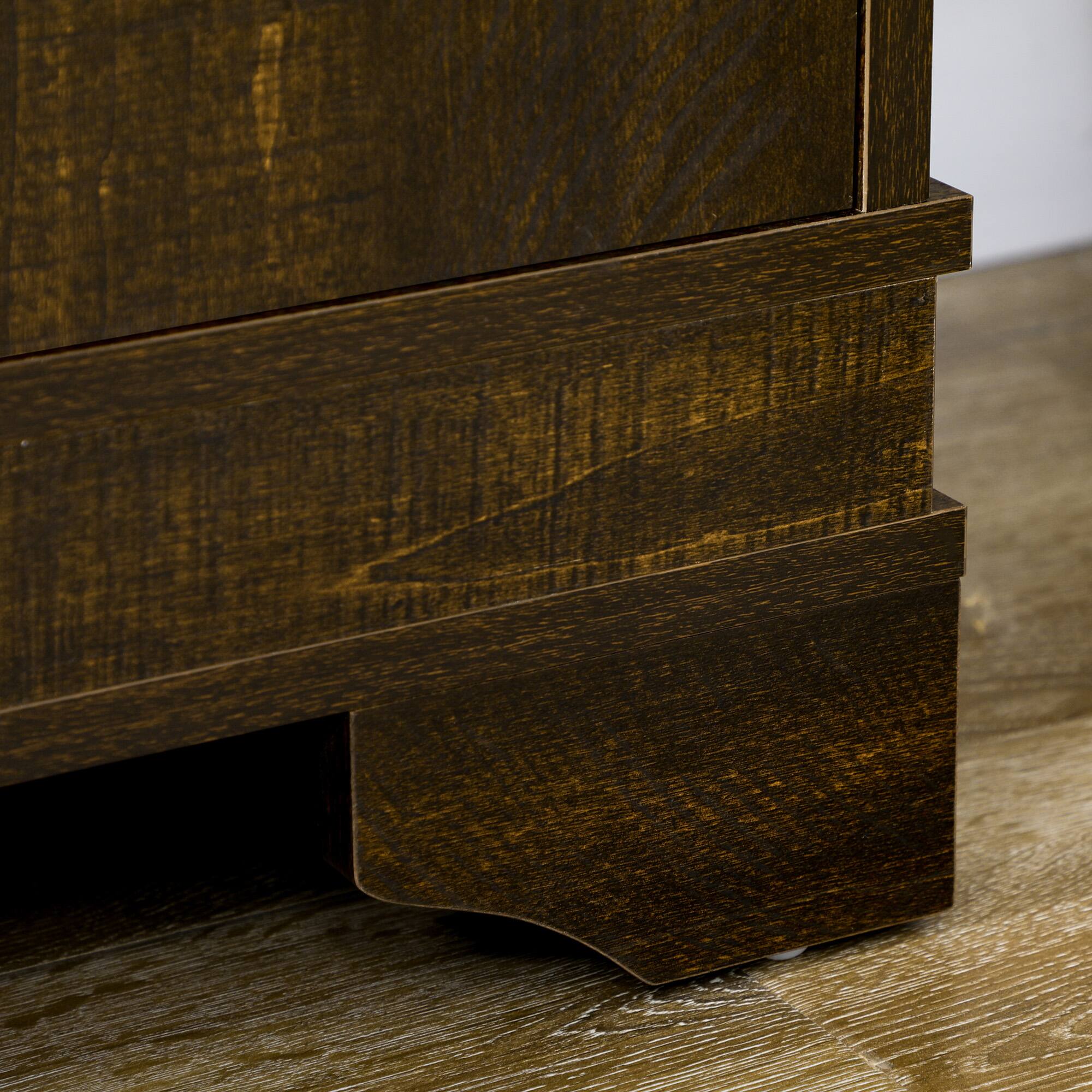 Alt View 5. Homcom - 72" Farmhouse Kitchen Pantry, 4-Door Rustic Storage Cabinet with Drawer and 3 Shelves - Walnut.