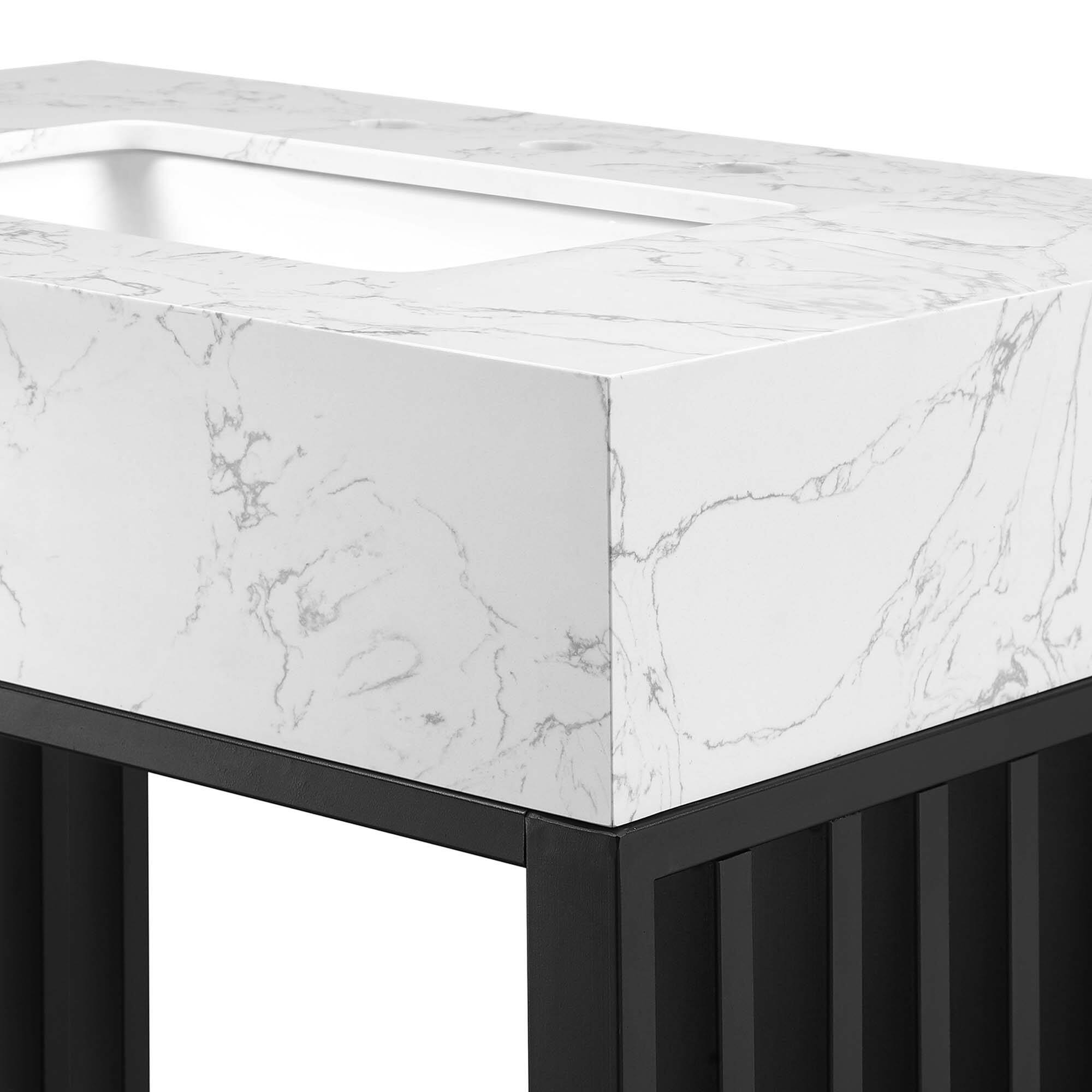 Alt View 4. Modway - Gridiron Bathroom Vanity Basin Included by Modway - White Black.