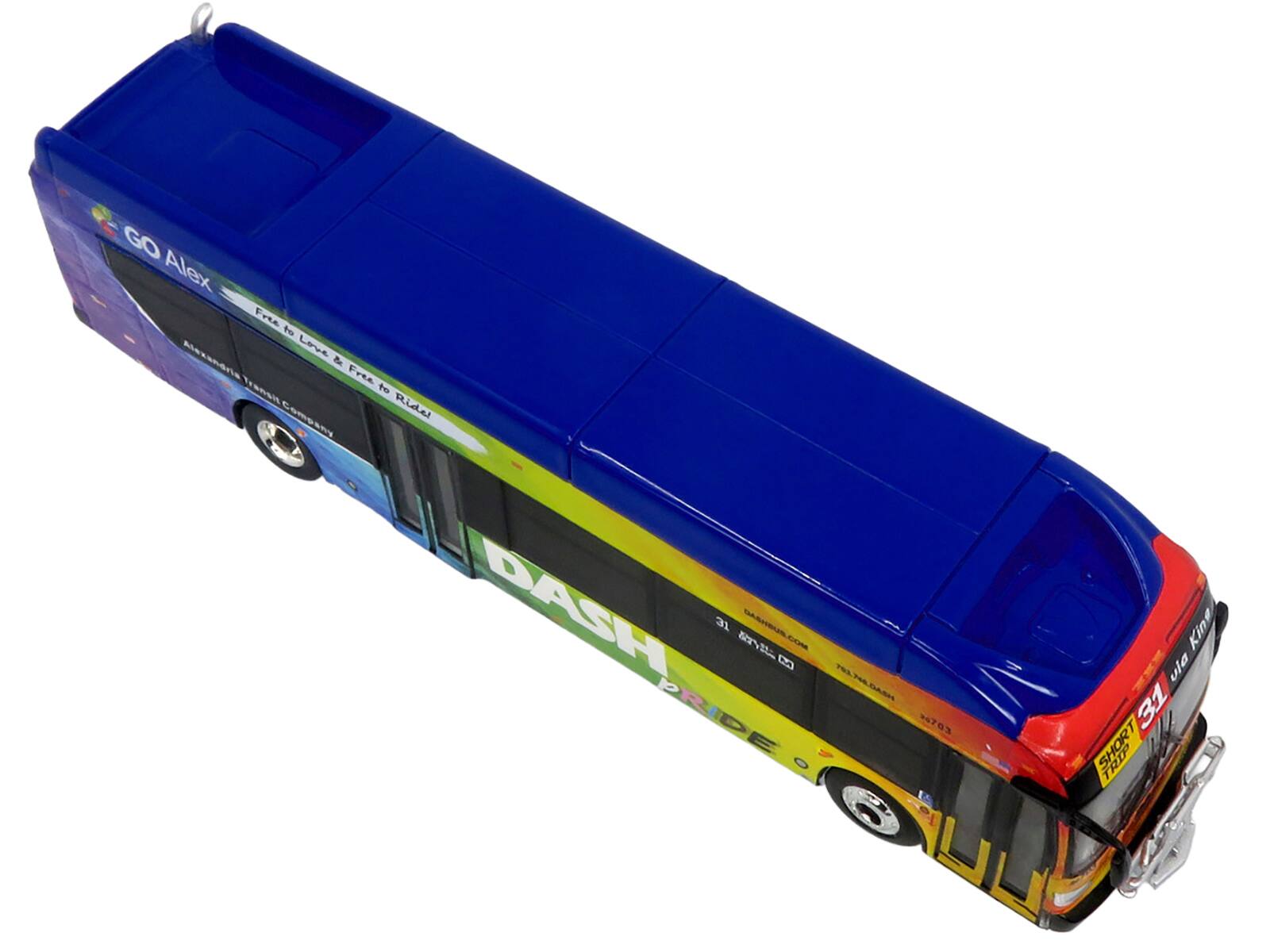 GO Alex  
Free to Love & Free to Ride  
Alexandria Transport Company  

DASH  
31  
PRIDE  
via 4703  
31 SHORT