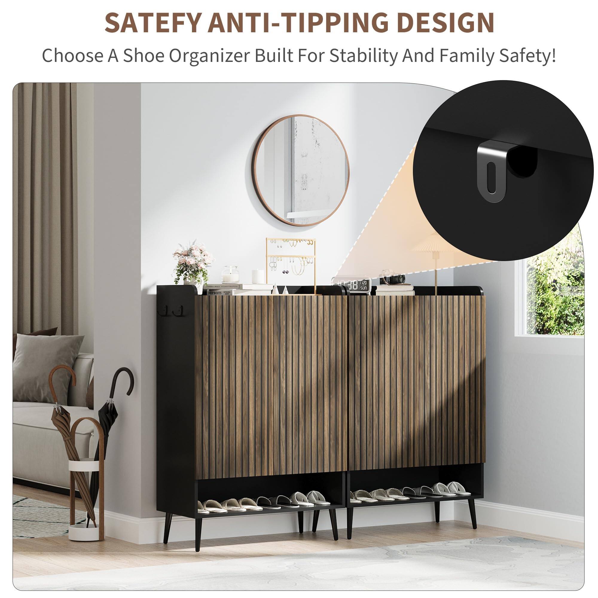 **SATEFY ANTI-TIPPING DESIGN**

Choose A Shoe Organizer Built For Stability And Family Safety!