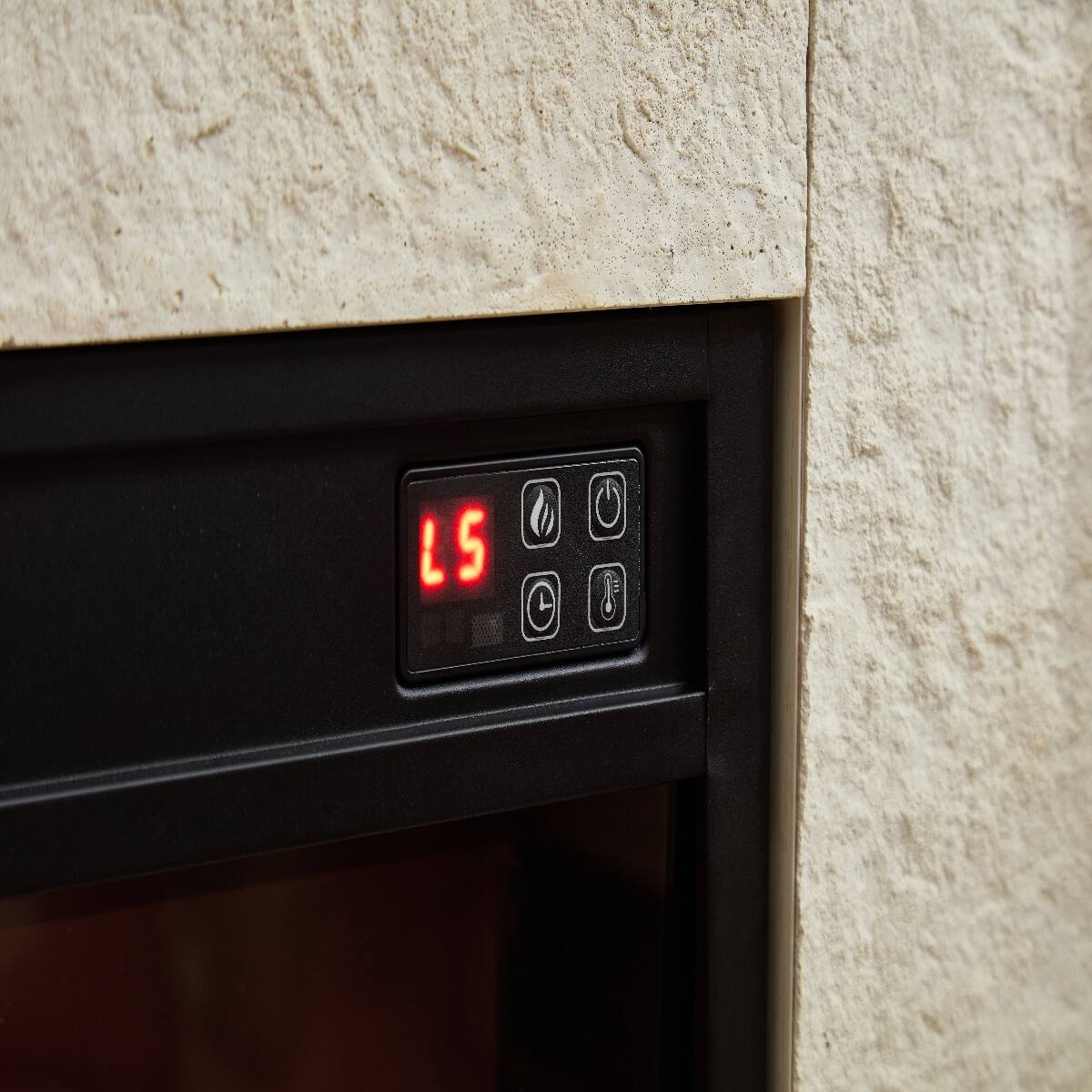 Alt View 1. Loheer - Loheer 42 inch electric fireplace insert, recessed in wall fireplace heater, 750W/1500W, Black - Black.
