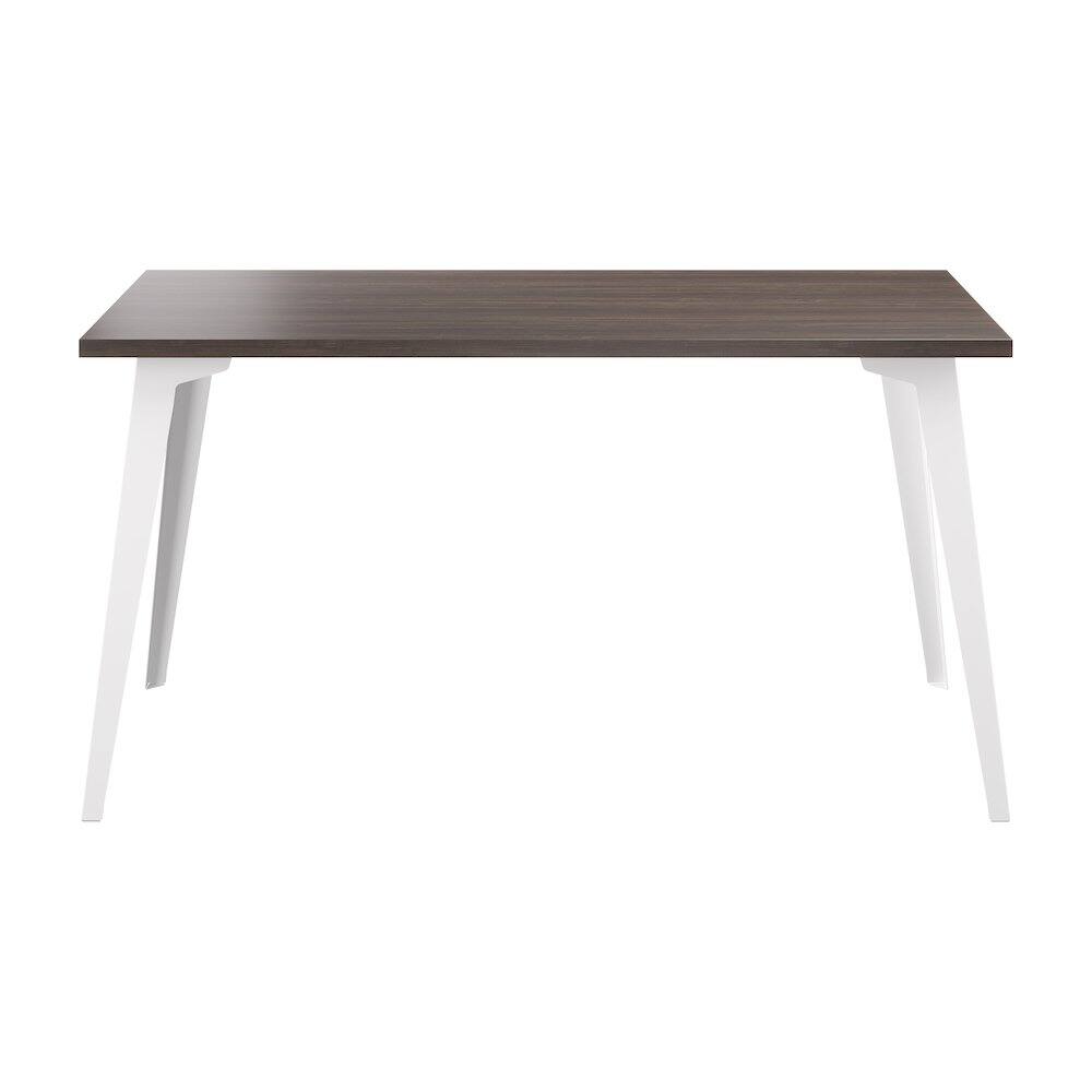 Alt View 1. Orison - Orison Office 27x57 Mid Century Modern Desk, Alpine White / Trail Walnut - White.