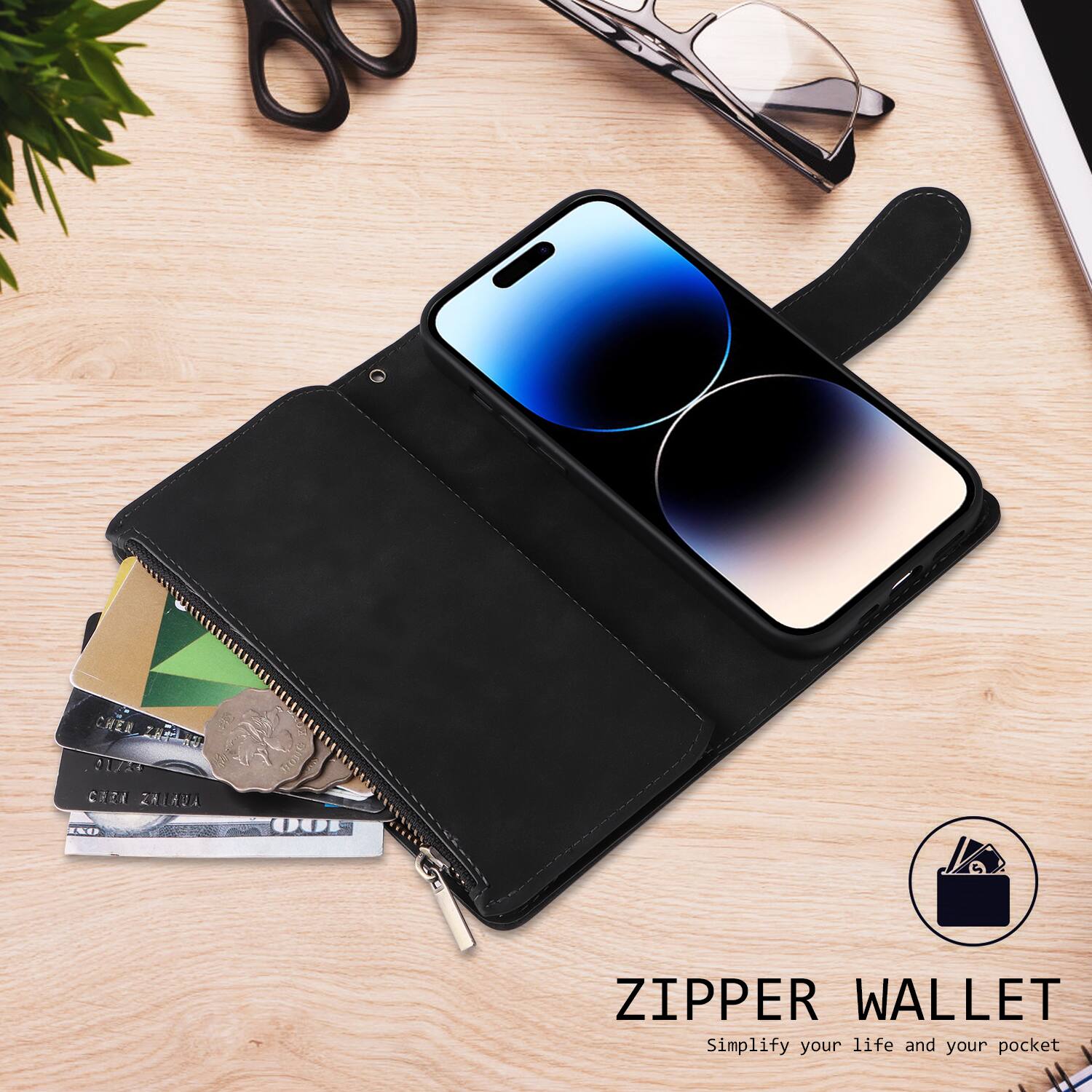 CHER 017 CRZA ZAAA IAL 100 ZIPPER WALLET  
Simplify your life and your pocket