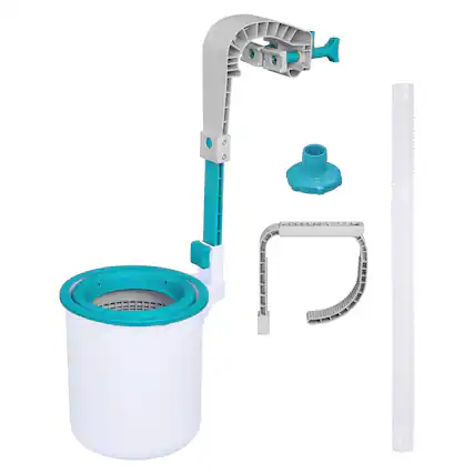 Front. Bestway - Bestway Flowclear Wall Mounted Automatic Swimming Pool Surface Skimmer, White - White, Blue.