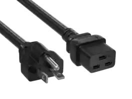 Cable Leader - NEMA 6-20P to IEC C19 Power Cord, Heavy Duty 12 AWG 20A 250V for 208V/240V Server, UPS, Rack PDU - Black