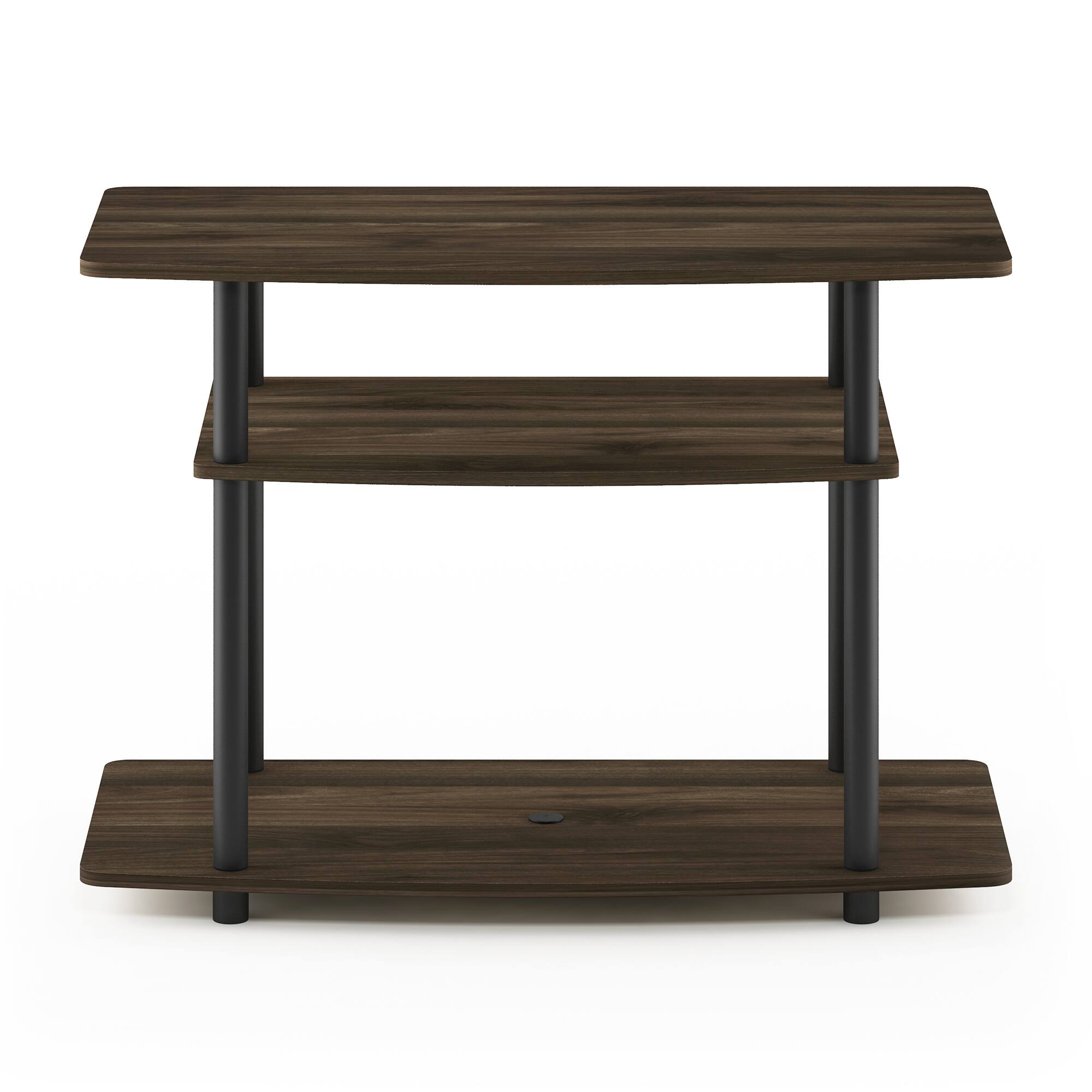 Alt View 2. Furinno - Turn-N-Tube No Tools 3-Tier TV Stands - Columbia Walnut/Black.