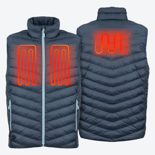 Alt View 1. Mobile Warming - App Controlled Men's Backcountry Xtera Heated Vest - Artic Blue.