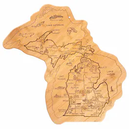 Totally Bamboo - Destination Michigan Cutting Board, 16-3/4" x 16-1/2"