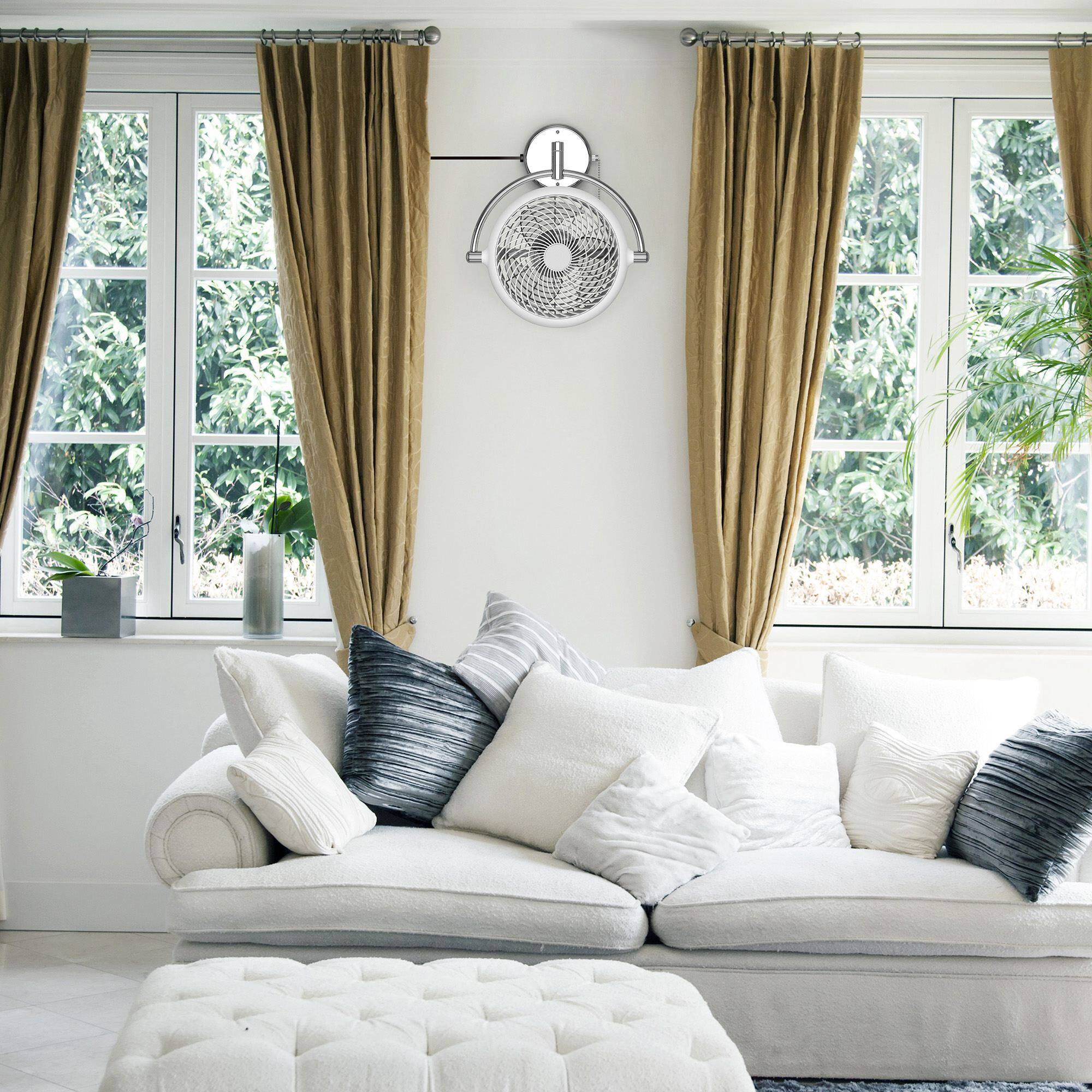 Alt View 1. Parrot Uncle - 10-inch Industrial White ABS 2-Speed Wall Mount Fan - White.