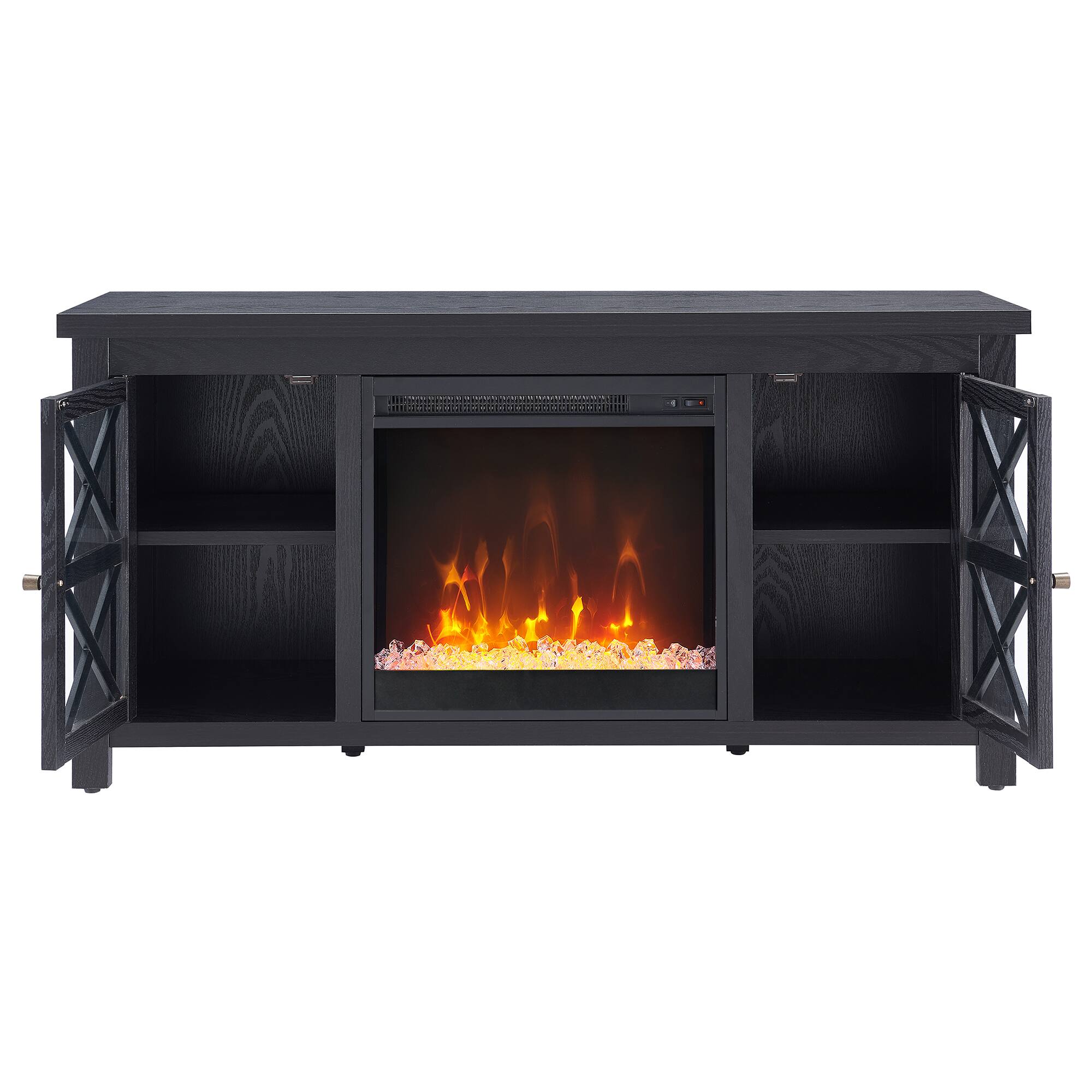 Alt View 15. Camden&Wells - Portland Crystal Fireplace TV Stand for Most TVs up to 55" - Obsidian.