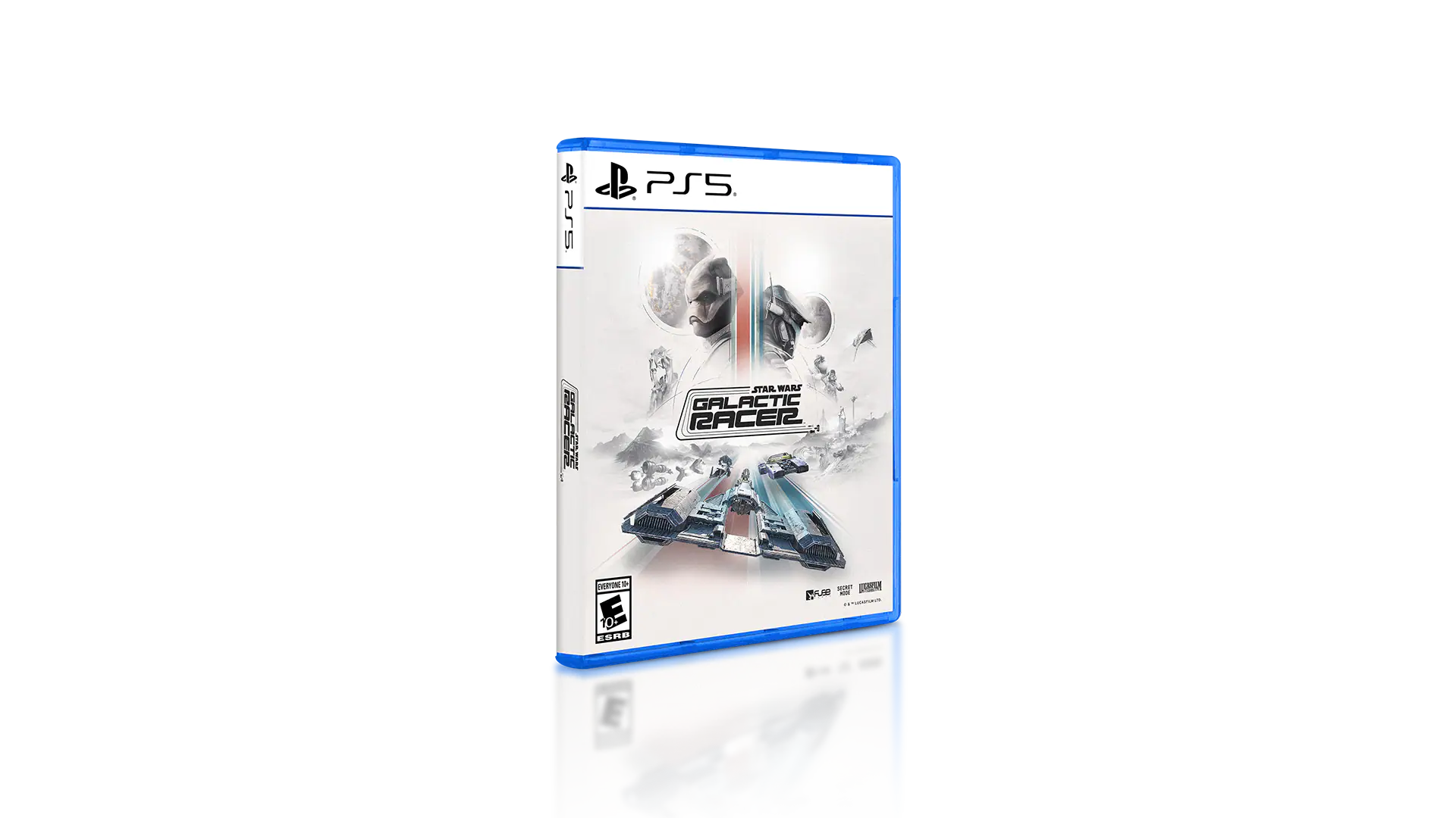 PS5  
| ACEIZ  
STAR WARS GALACTIC RACER  
EVERYONE * E ESRB  
MOMENT PLAYABLE JULM