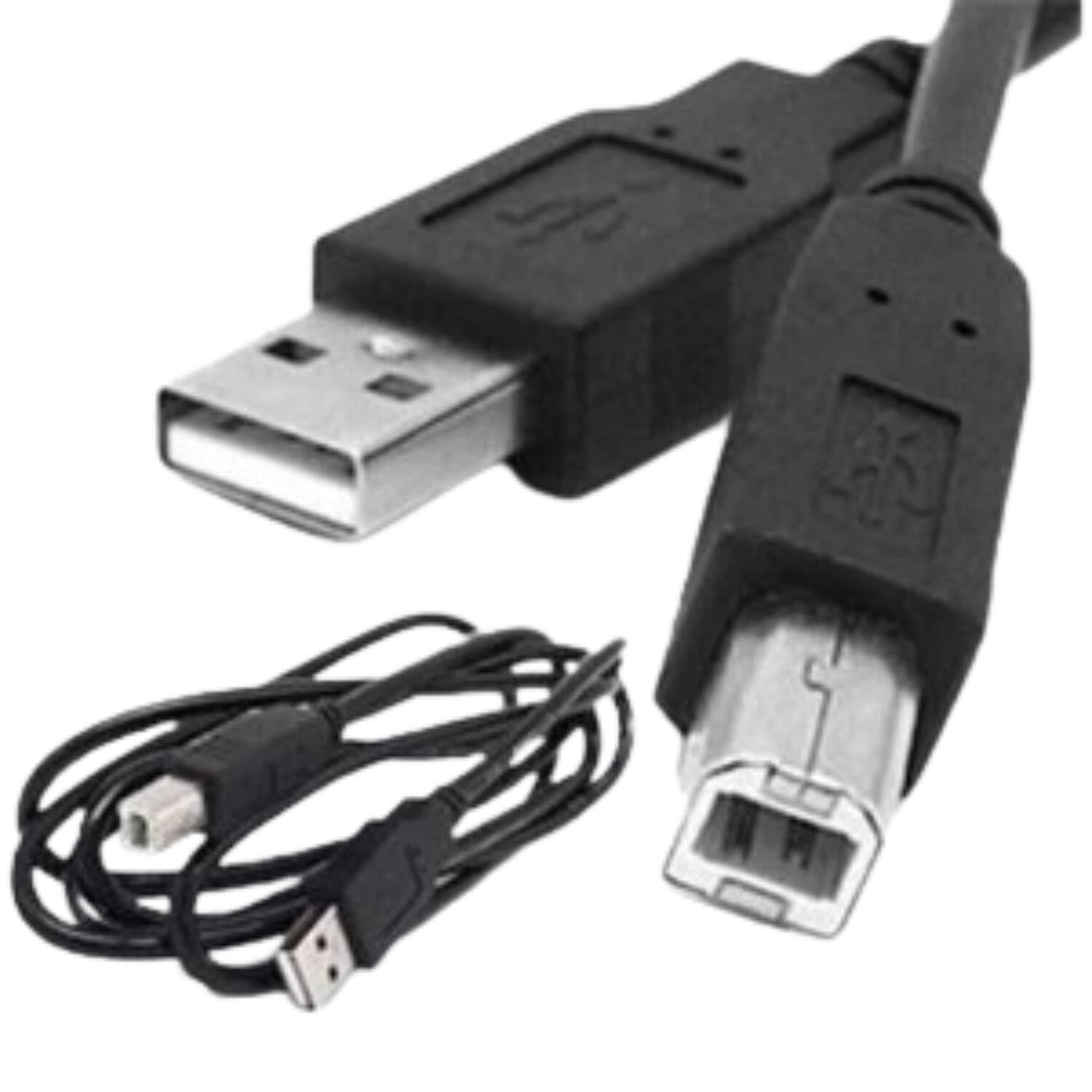 Angle. Stock Preferred - 15 ft USB 2.0 Printer Cable for PC - Black.
