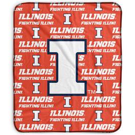 Pegasus - Illinois Fighting Illini 50" x 60" Repeat Wordmark Fleece Blanket - Multicolor