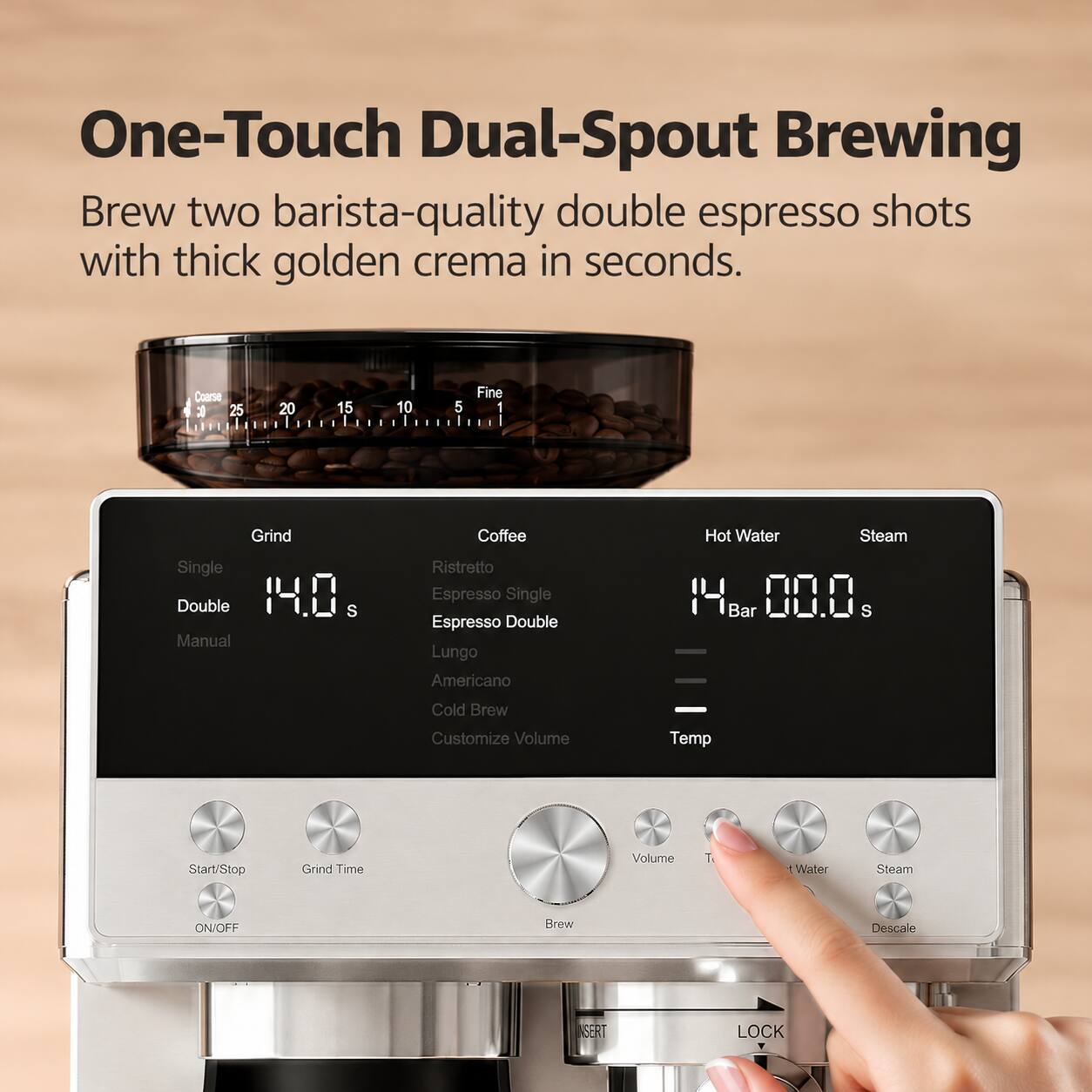 Casabrews Barista Express Espresso Machine with 20 bars of pressure ...