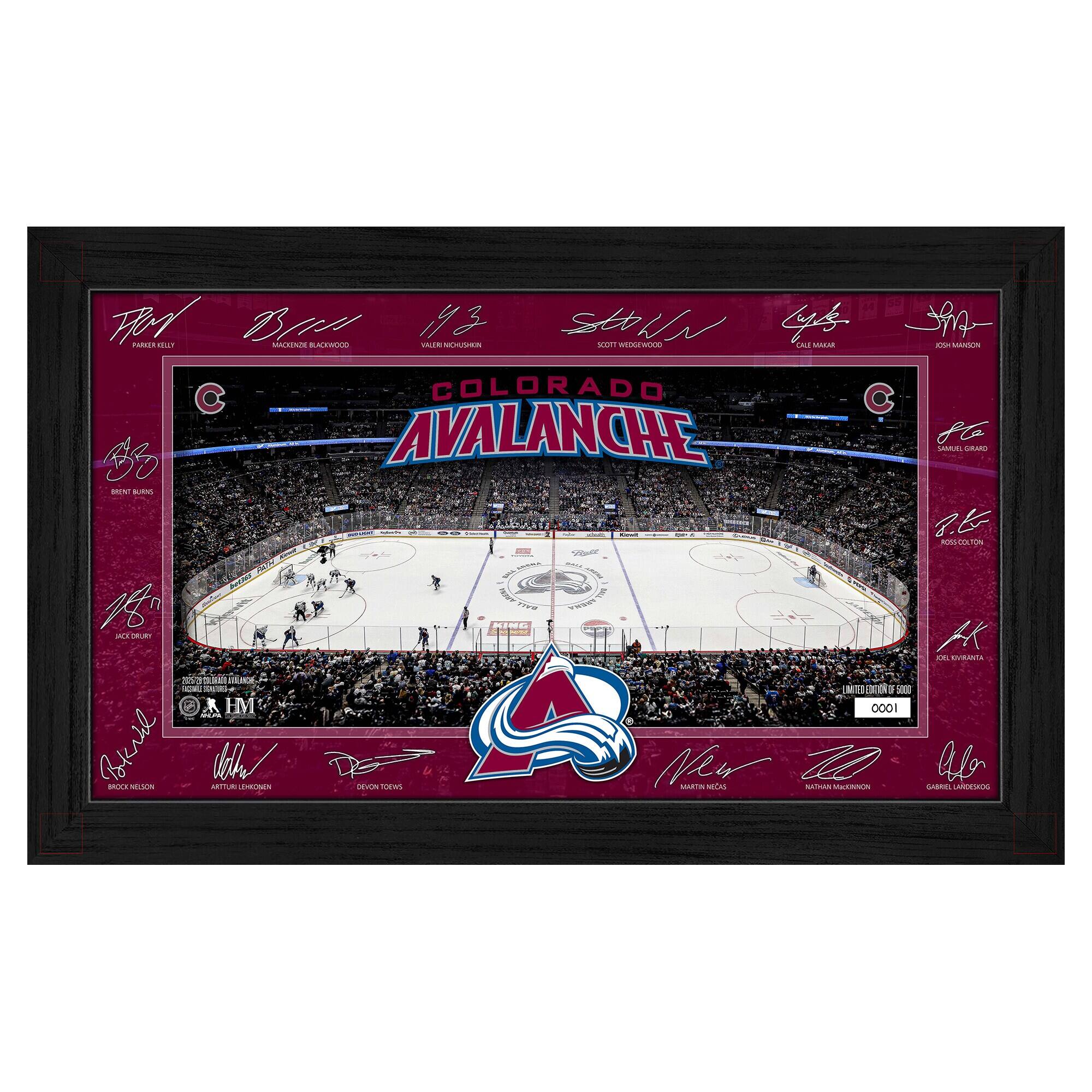 Colorado Avalanche Limited Edition 2025 Facsimile Signature Rink Framed Photograph