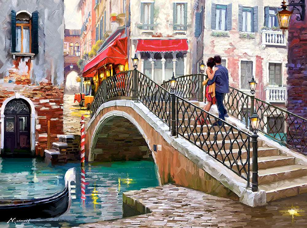 Angle. Castorland - CASTORLAND 2000 Piece Jigsaw Puzzles, Venice Bridge, Venetian canals, Venice Italy Puzzle, Gondola Puzzle,  C-200559-2 - Red.