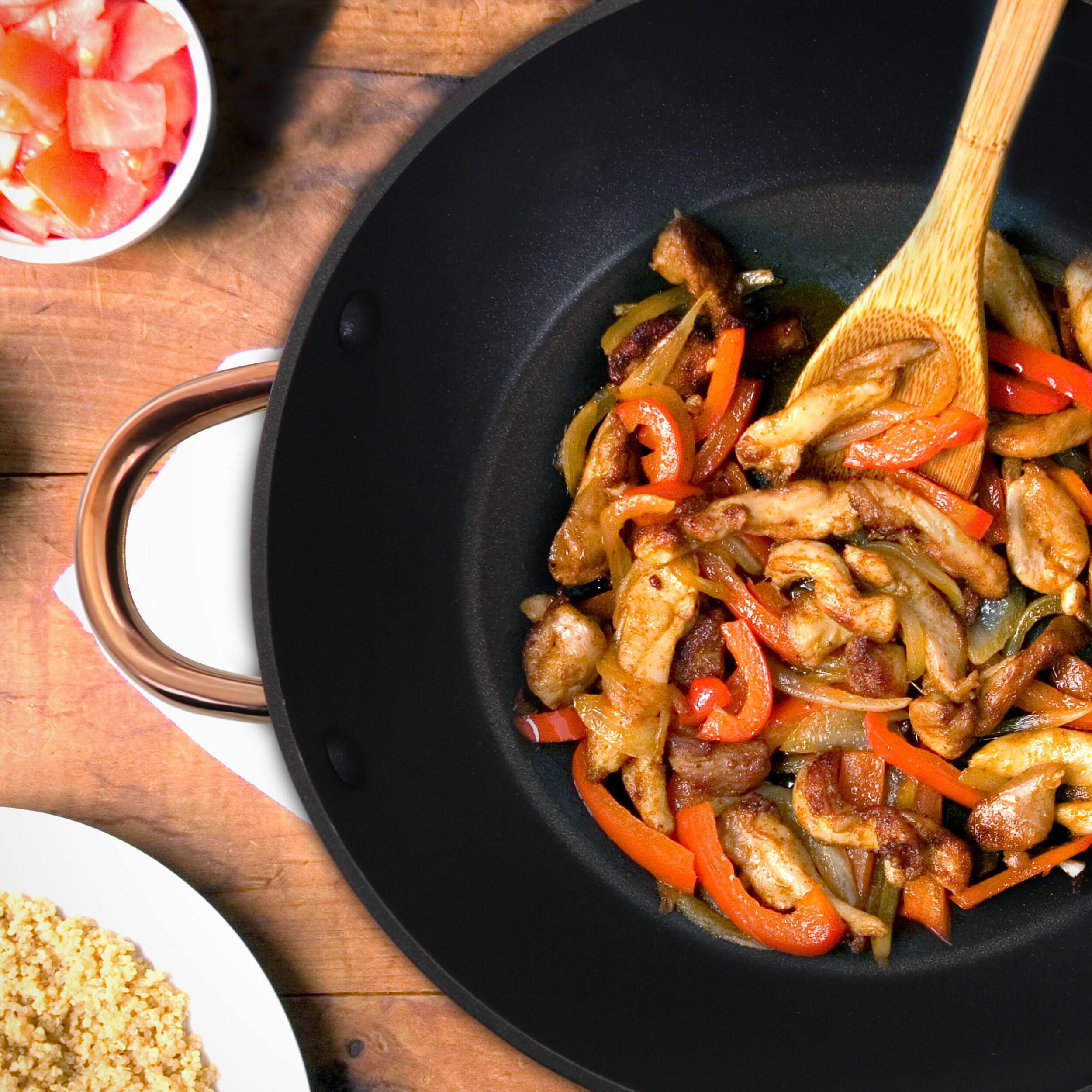 Alt View 4. Oster - Oster Allsberg 2 Piece 3.5 Quart Aluminum Saute Pan with Lid and Bronze Handles - Bronze.