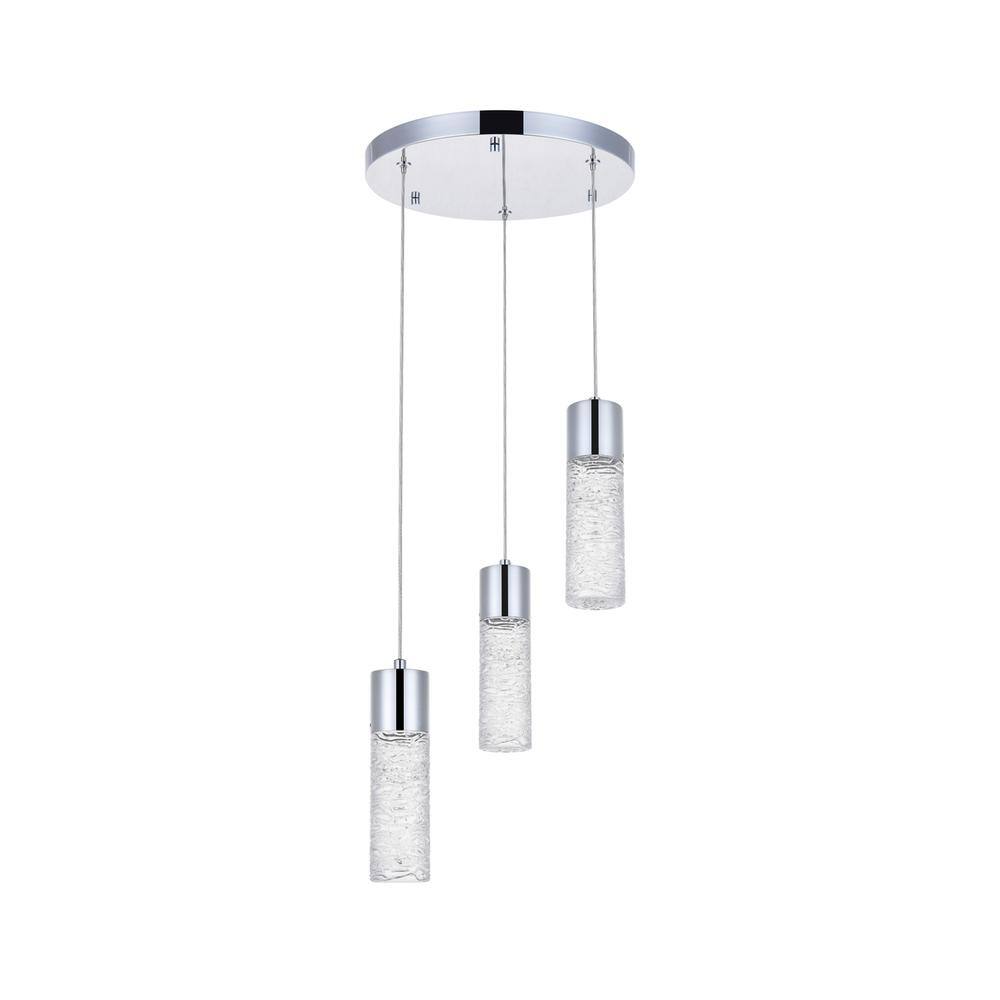 Alt View 4. Elegant Lighting - Constellation 3 light Chrome LED Pendant - Chrome.
