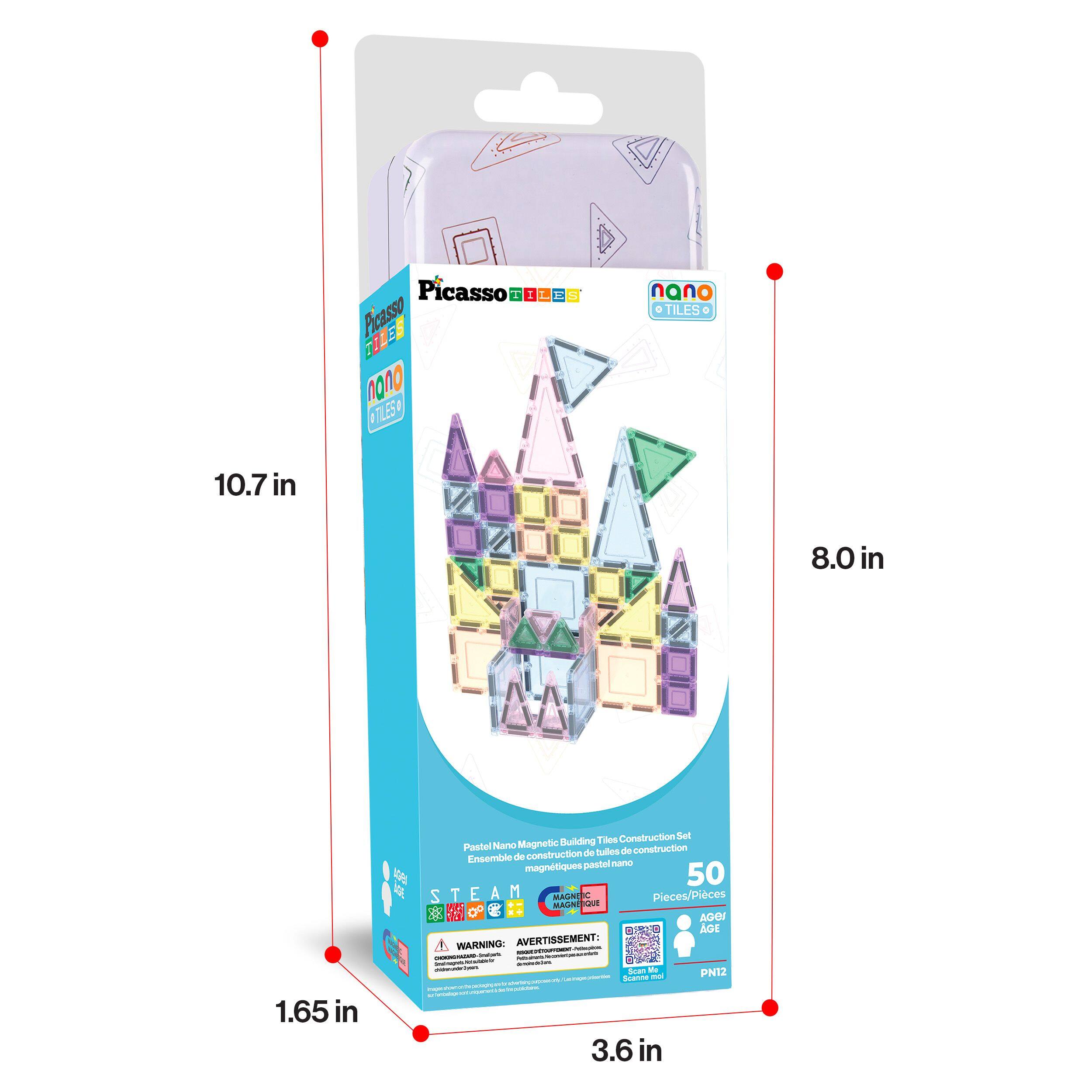 Picasso 1  
Picasso TE 0010  
TILES  
Nano TILES  
Pastel Nano Magnetic Building Tiles Construction Set  
Ensemble de construction de Tules de construction  
Pastel Nano Magnétiques  
50 Pieces/Pièces  
STEAM  
MAINTENANCE  
WARNING: AVERTISSEMENT:  
Sea PN12  
3.6 in  
10.7 in  
8.0 in  
1.65 in