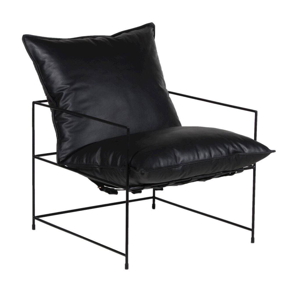 Alt View 2. Porter Designs - Hagen Black Iron Frame Accent Chair - Black.