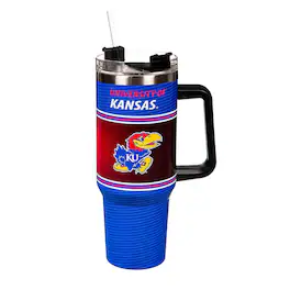 Evergreen Enterprises - Kansas Jayhawks 40oz. Stainless Steel Canyon Cup with Straw - Multicolor