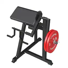 Syedee - Preacher Curl Bench, Adjustable Seat, 2 in 1 Plate-loaded Bicep Tricep Curl Machine for Home Gym - Red