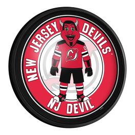The Fan-Brand - New Jersey Devils Mascot 18'' Round Slimline Illuminated Wall Sign - Multicolor
