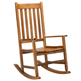 Winado - Wooden Rocker Rocking Chair, All Weather Wooden Rocking Chair with High Backrest, Patio Rocker for Garden, Yard, Balcony - Original Color