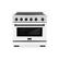 Front. ZLINE - 36 in. Wide 5 Elements Autograph 5.2 cu. ft. Paramount Freestanding Induction Range with Black Accents with White Door - Matte White.
